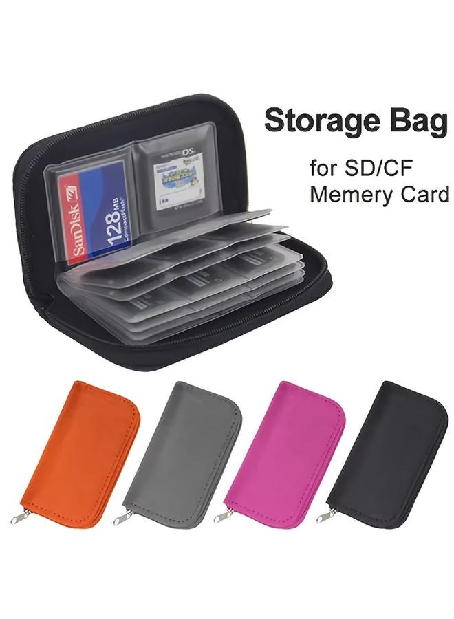 Rose Red Memory Card Storage Bag 22 Slots Portable Protective Case Holder For CF SD Micro SD - Image 4